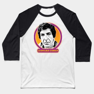 Leonard Cohen // Retro 1970s Style Fan Design Baseball T-Shirt